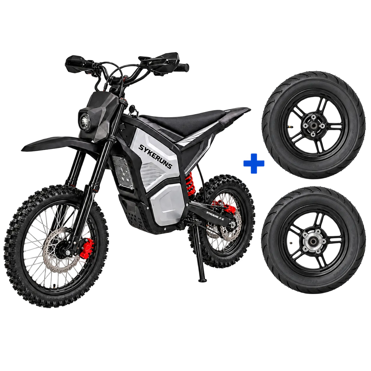 SYKERUNS X5 Electric Dirt Bike + Supermoto Tire & Wheel Set