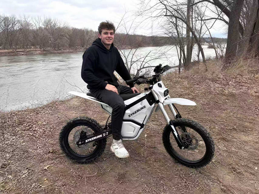 SYKERUNS electric dirt bike riding scene