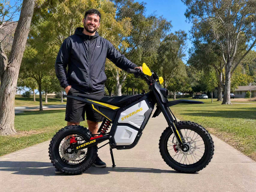 SYKERUNS electric dirt bike riding scene
