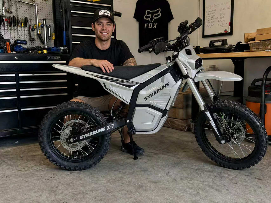 SYKERUNS electric dirt bike riding scene
