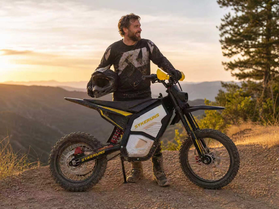 SYKERUNS electric dirt bike riding scene