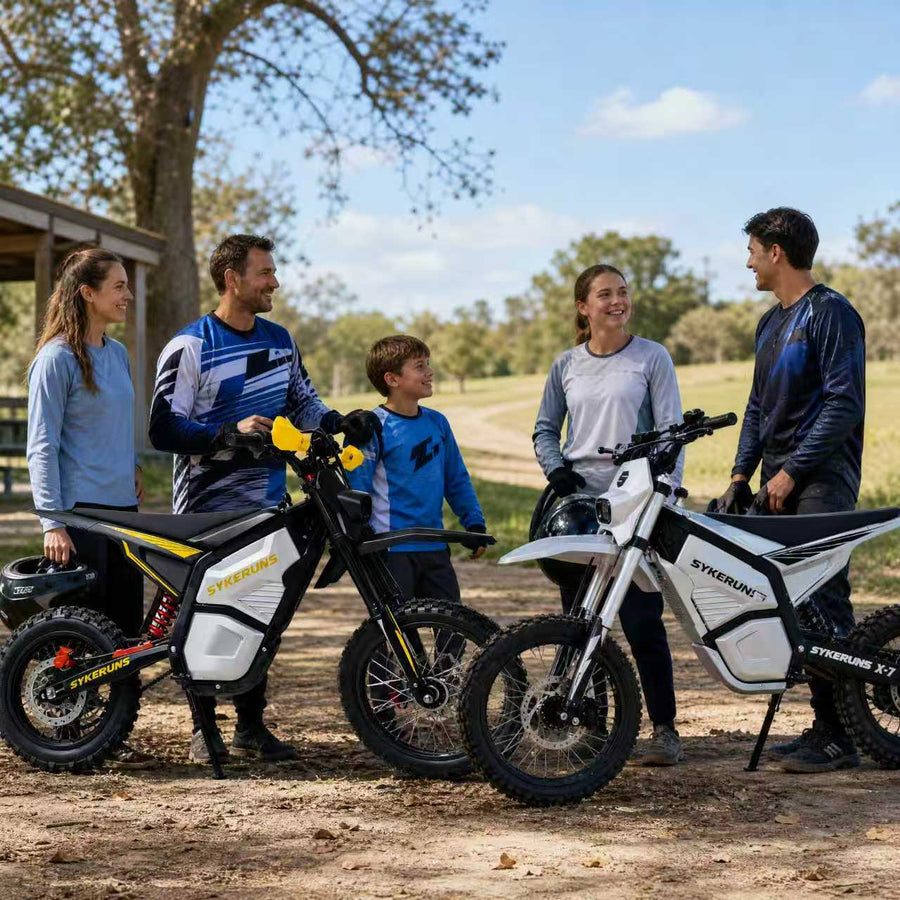 SYKERUNS electric dirt bike riding scene