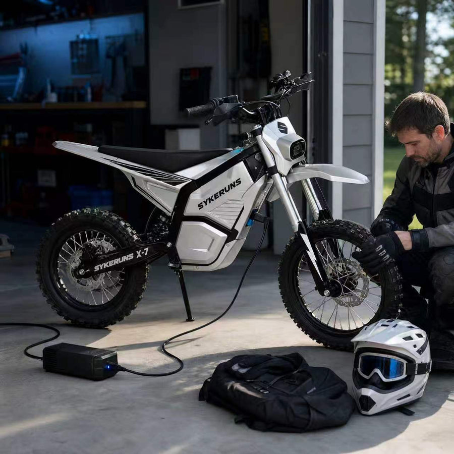 SYKERUNS electric dirt bike riding scene