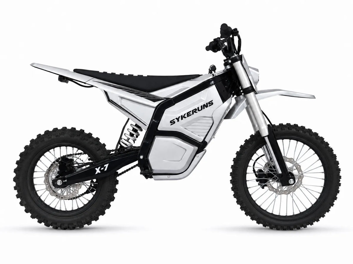 SYKERUNS X7 white electric dirt bike side view